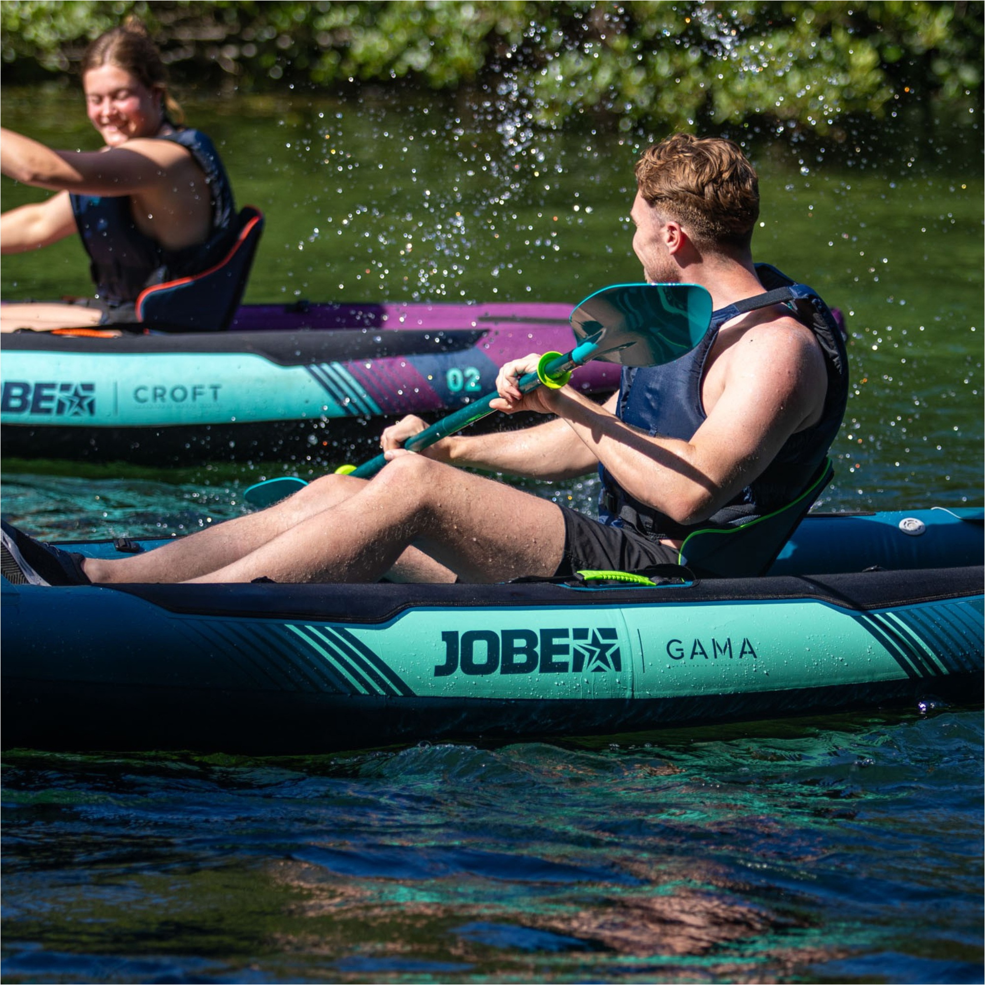 2026 Jobe Gama Inflatable Kayak Package 600025002 - Atlantic Green